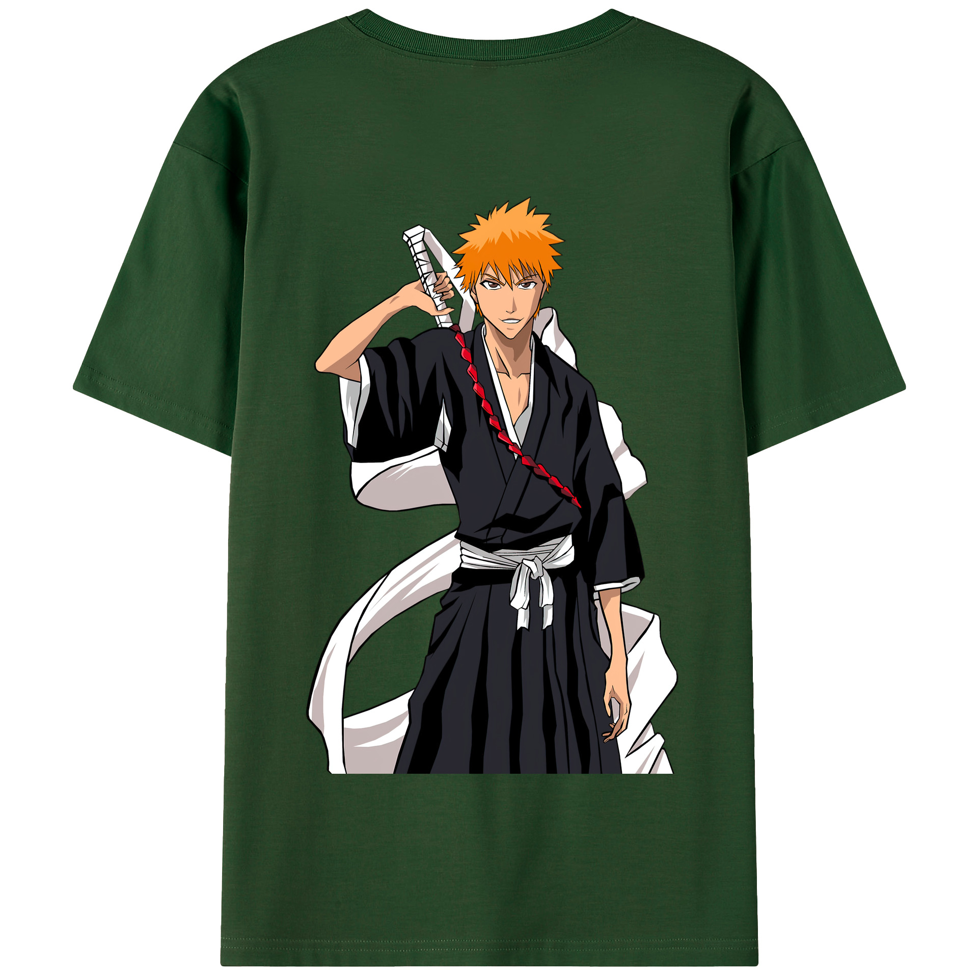 （画像用） ブリーチ 黒崎一護（くろさき いちご）BLEACH Kurosaki Ichigo 綿100％半袖Tシャツ（背面プリント）